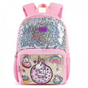 ກາຕູນ Unicorn Colorful Sequin Schoolbag With Pencil Case XY5704
