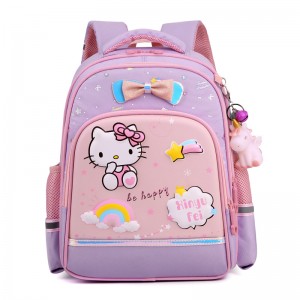 Jumla ya Cute Kitty Backpack Kwa Preschool Girls Trolley School Daily Bag