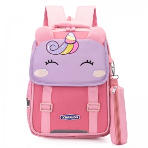 Школьная сумка для защиты позвоночника с защитой от бремени, школьный рюкзак с единорогом для девочек, XY6752