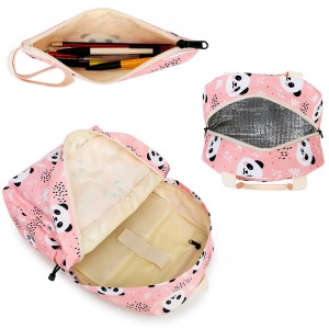 „Panda“ trijų dalių mokyklinis krepšys, valgomasis, pieštukų krepšys XY12455702