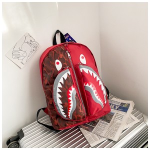 Shark мектеп сумкасы инсандык граффити мода студент рюкзак XY6723