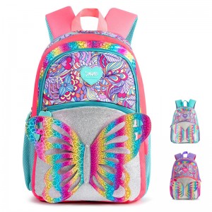 3D Rainbow Butterfly Backpack Cute Color Xwendekarên Keçên Backpack ZSL192