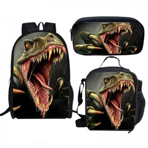 Kindergarten Dinosaur Schoolbag Meal Bag Sacchetto di matita Set di trè pezzi XY12455699