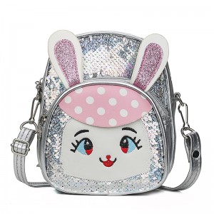 Мила мультяшна шкільна канцелярська сумка для дівчинки. Хутряний рюкзак