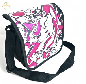Tehase kohandatud laste isetegemise kott Unicorn Glitter Messenger Bag käekotid