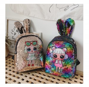 PU School Bag កាបូបស្ពាយរបស់កុមារ Cute Surprise Doll With Light