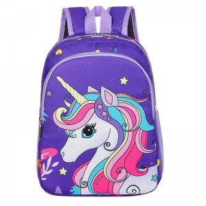 Baga-sgoile grinn cartùn backpack cloinne unicorn XY6736
