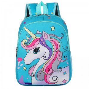 Baga-sgoile grinn cartùn backpack cloinne unicorn XY6736