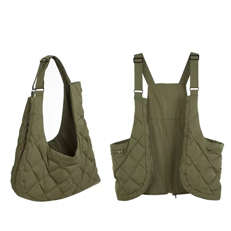 Gilet លក់ដុំពហុមុខងារ Puffer Bag Down Jacket Vest អ្នកផ្គត់ផ្គង់ Custom Oem