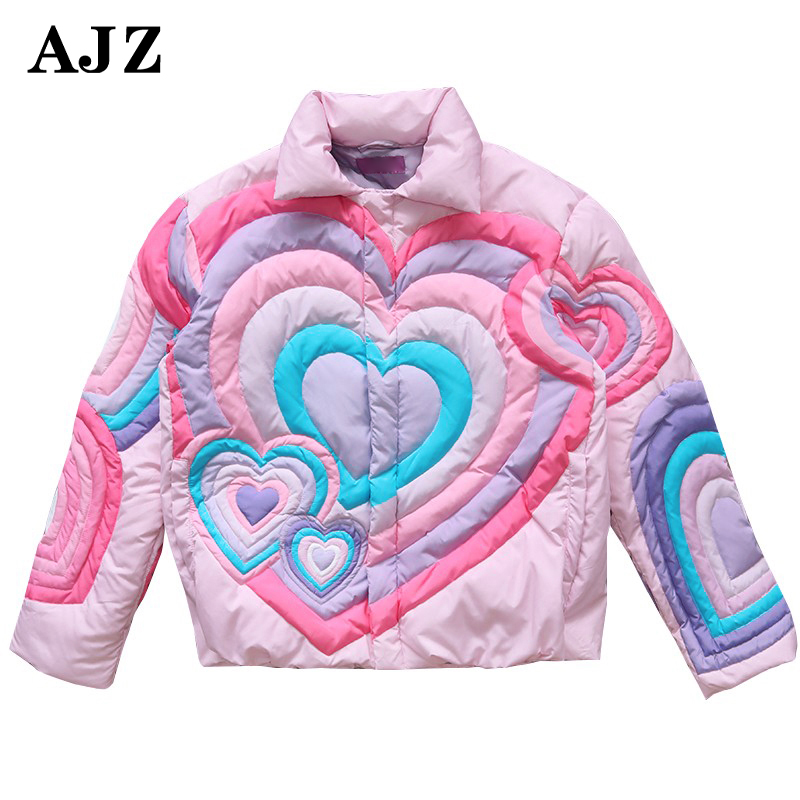 Σχήμα καρδιάς συνονθύλευμα puffer jacket parkas πουπουλένιο παλτό προσαρμοσμένο κατασκευαστή Επιλεγμένη εικόνα