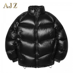 Мужская блестящая пуховая куртка больших размеров на заказ, упаковываемое зимнее теплое пальто с поставщиком