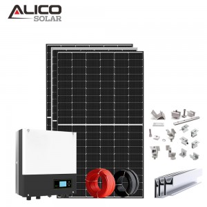 အသင့်တော်ဆုံး / DIY အိမ်သုံးနေရောင်ခြည်စွမ်းအင်သုံးစနစ်အတွက် Alicosolar 5kw On-grid-solar-system