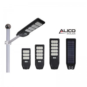 Alicosolar 60w 80w 100w 120w IP67 integrert alt i ett Solar LED-gatelys med stang