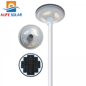 Lumină stradală solară LED rotundă, impermeabilă IP65, 30W, lumină solară pentru gazon, senzor solar, lumină de grădină