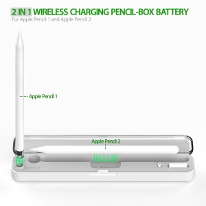 2-in-1 Wireless Charging Apple Pencil Box miaraka amin'ny bateria