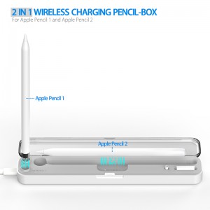 2-in-1 Wireless Charging Apple Pencil Box tsy misy bateria