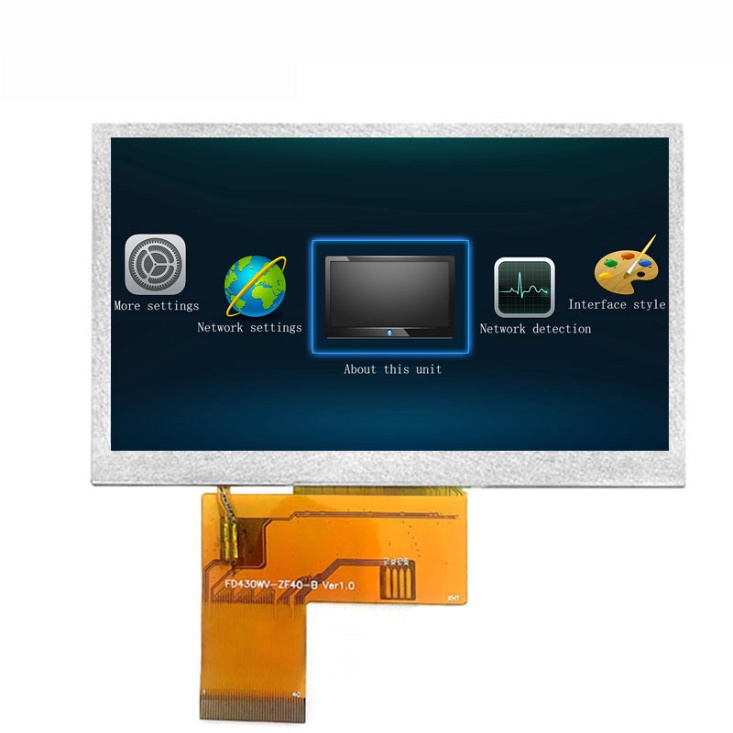4.3 inch schermu LCD risoluzione cumuni è a so industria di applicazione