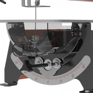 പുതിയ വരവ് CE സർട്ടിഫൈഡ് 18” (458mm) വേരിയബിൾ സ്പീഡ് സ്ക്രോൾ സോ ഇടത്തും വലത്തും ആം ബെവൽ കട്ടിംഗ്