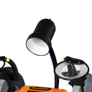 Esmerilhadeira de bancada de 8 polegadas aprovada pela CSA com lâmpada industrial e bandeja de refrigerante