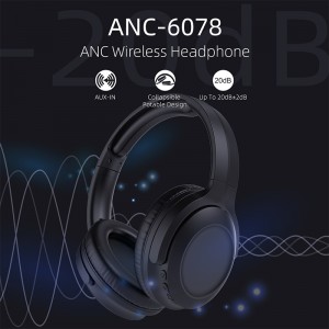 Auriculares sen fíos OEM de música estéreo de baixos altos máis recentes Auriculares Bluetooth personalizados Anc