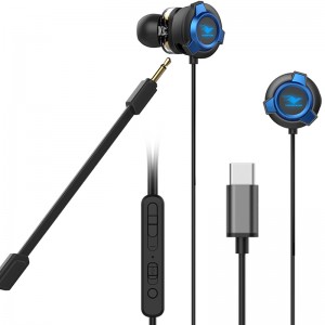 Tip C Gaming In Ear Žične slušalke Edinstvene privlačne svetleče ušesne slušalke z osvetljevalno slušalko