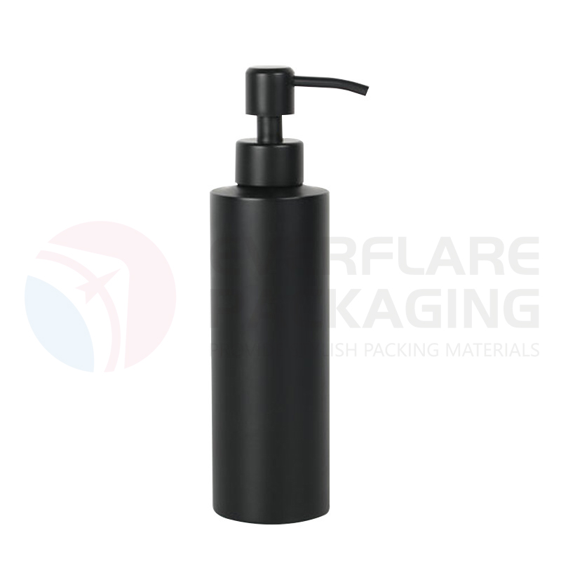 350 ML Свободностоящ дозатор за течен сапун Матово черна бутилка с помпа от неръждаема стомана Лосион за ръце