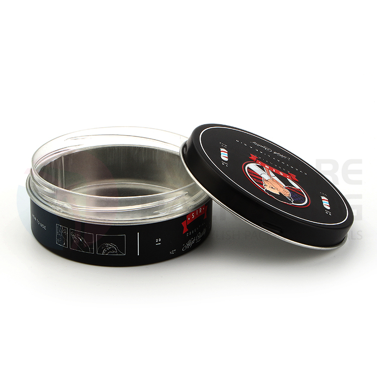 Hair gel hair wax hair pomade round box with plastic liner