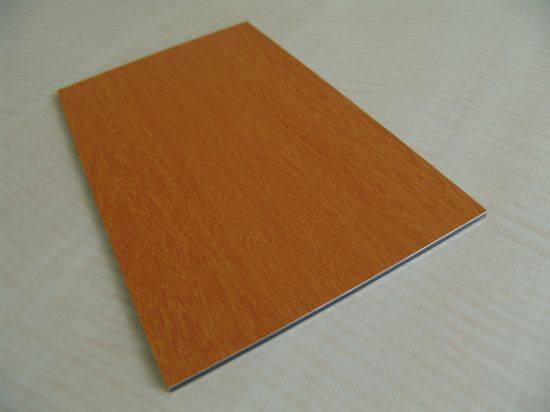 ວັດສະດຸຝາອາລູມິນຽມ Fireproof ACP Sheet Wood Color Aluminum Composite Panel