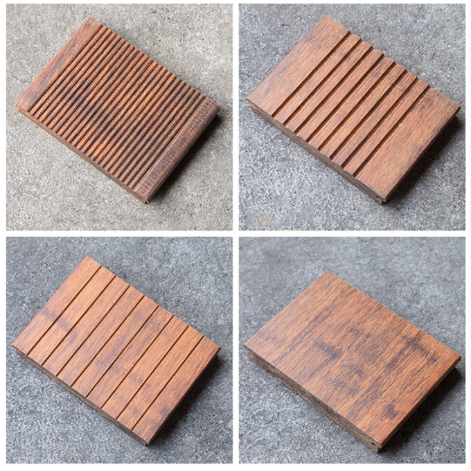 Natural Bamboo Poly Wood Interlocking Deck & Patio Tiles For Backyard 2