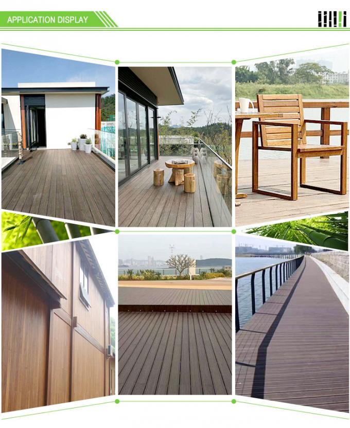 Eco Waterproof Bamboo Floor Tile , Hardwood Deck Tiles 18mm Thickness 6