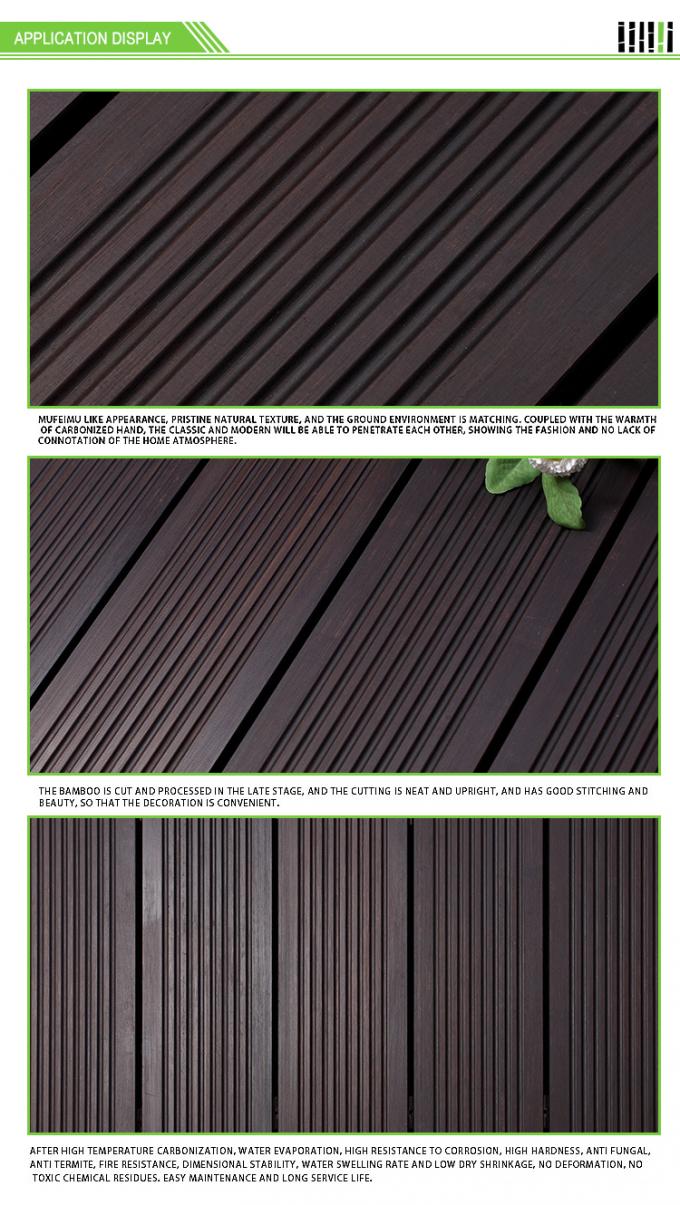 Dark Stain Style Bamboo Outdoor Wood Floor Tiles E0 Formaldehyde Release 3