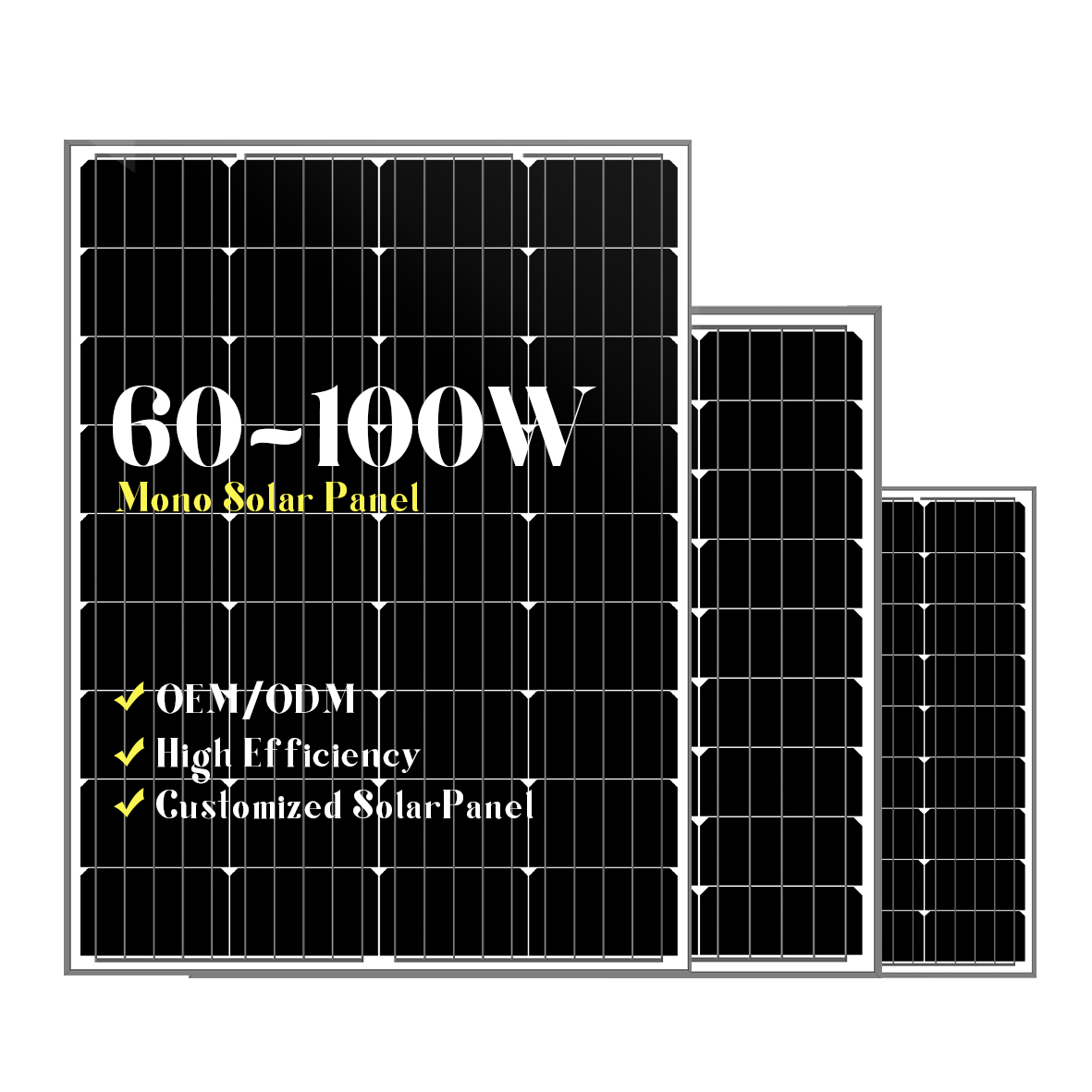 Small size mini customized monocrystalline solar panel 60w 75w 90w 100w solar panel for sale Featured Image