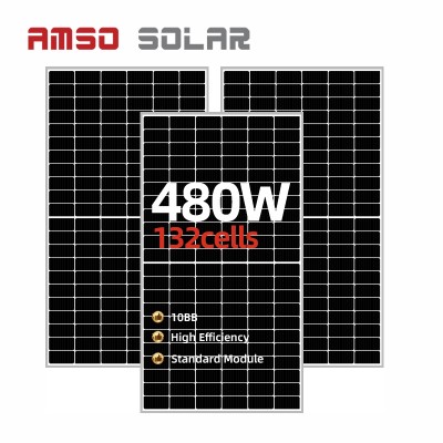 Manufacturer good quality monocrystalline 480w 485w 490w 495w 500w 132 cell half cell solar panel with 182mm solar cell