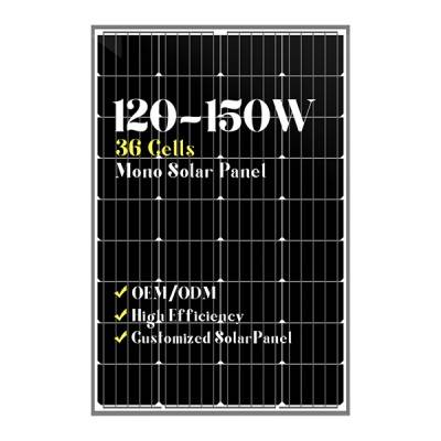 Small size customized mono solar panels 120w130w150w