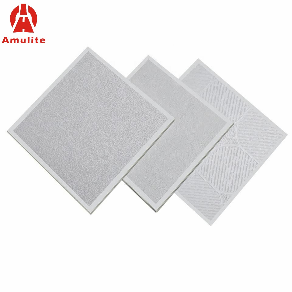 Amulite Top Quality Vinyl PVC Laminated Gypsum Ceiling Tiles