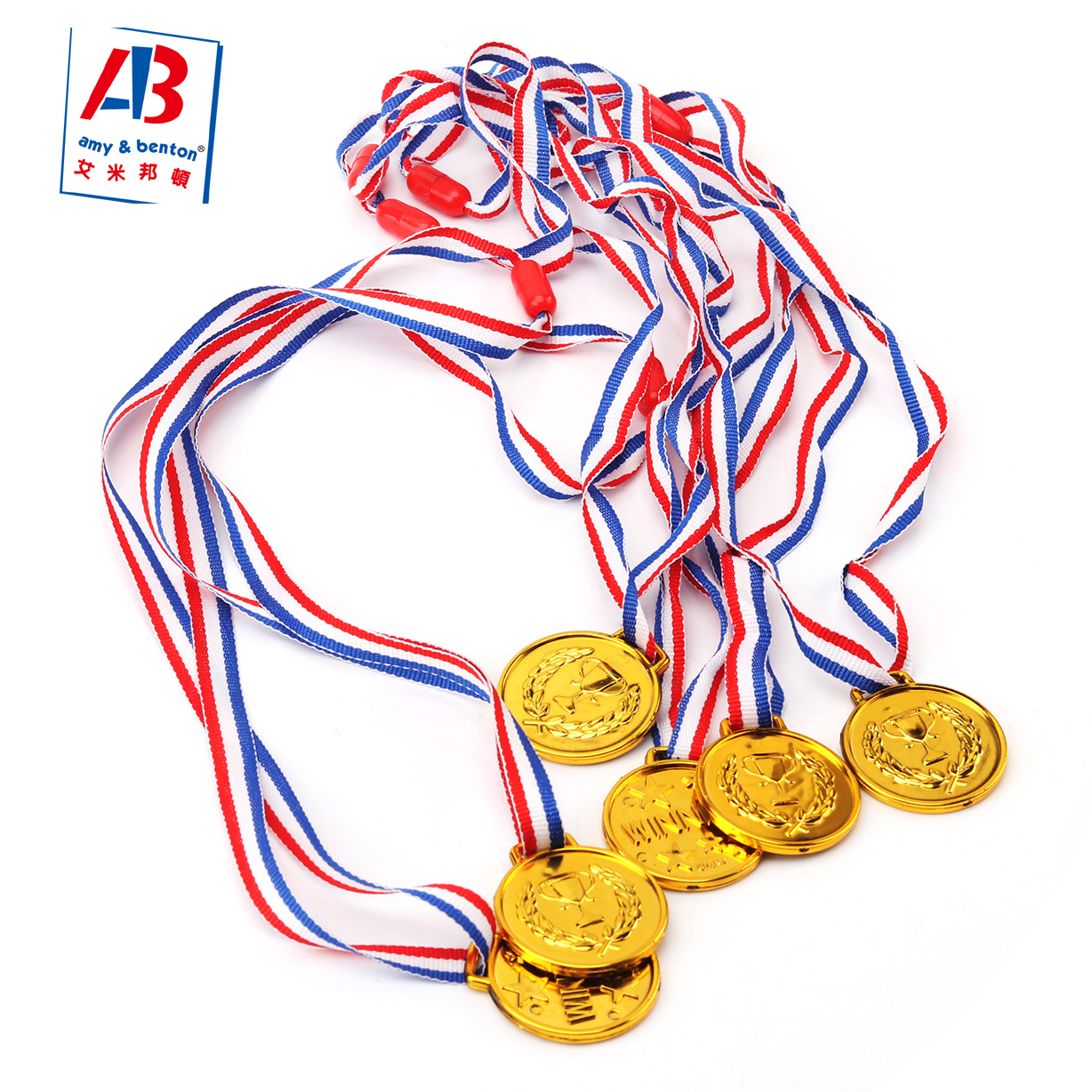 6 Stück Goldmedaillen für Kinder, Medaillen für Auszeichnungen, Kunststoff-Gewinnermedaillen für Kinder