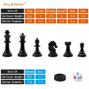 Potovalni šah 3 v 1 z zložljivo šahovsko ploščo, izobraževalne igrače za otroke in odrasle 15,3″