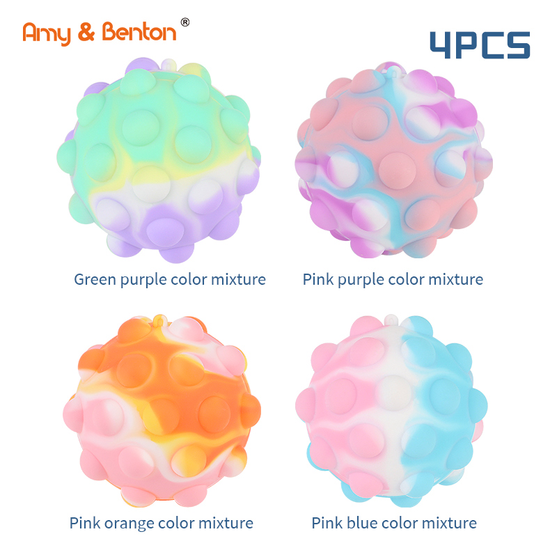 3D Squeeze Pop Ball Novelty Multi-color Sensory Stress Fidget Toys