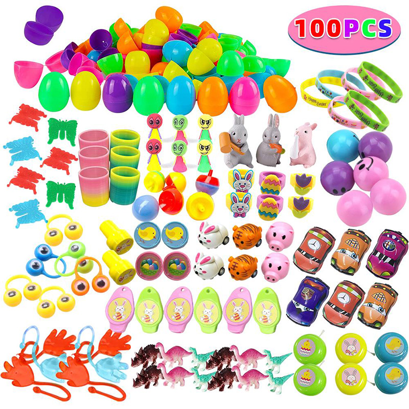 100Pcs Easter Party Favors Assorted for Kids,easter bunny stuffed toy, Return Gifts for kids