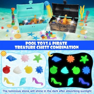 60 xoguetes de mergullo de piscina, xoguetes de piscina para nenos xogos de tesouros piratas submarinos