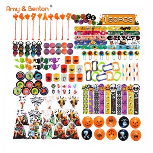 168 stuks Halloween-partytjie-gunste vir kinders, 24-pak verskillende Halloween-skryfbehoeftes-stel grootmaat kinder-truuk- of lekkerny-speelgoed