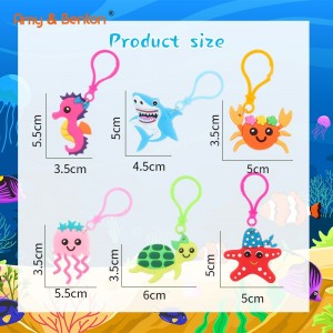 Sea Animals Keychains – Ocean Animals Keychains party favor for Kids Sea Birthday Party Supplies Taui mo Carnival Prizes Set Gifts for Kids Boys Girls