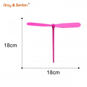 Ọwọ Bamboo Dragonfly Tobi Fifọ Meji Flying Leaves Plastic Bamboo Dragonfly Frisbee Toy Flying Helicopter Yiyi Propeller