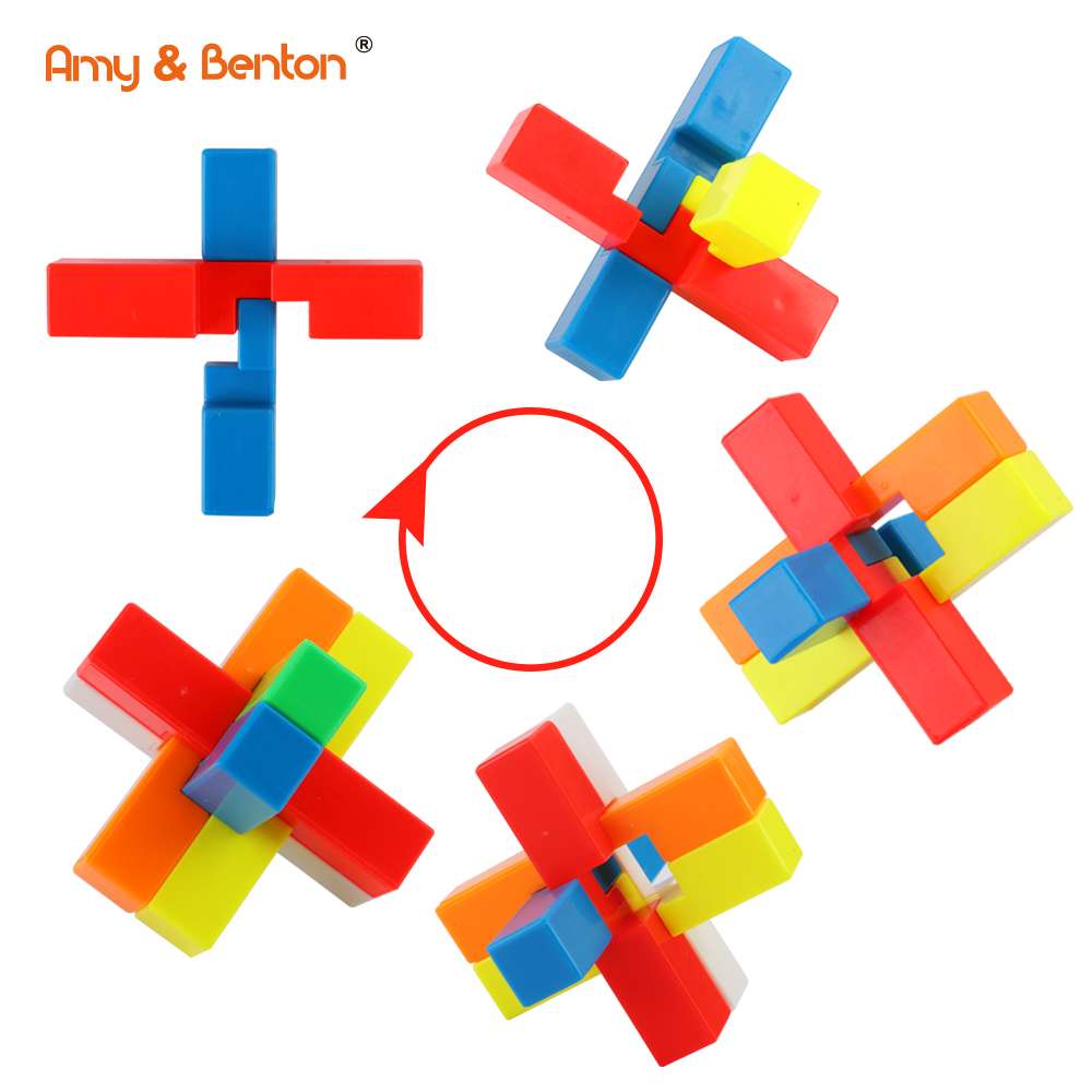 Brain Teaser Puzzles Plastic Unlock Interlock Toy für Kinder und Erwachsene