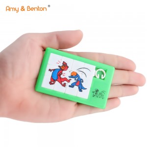 Amy&Benton 2 Xoguetes promocionais de debuxos animados de plástico de bloques de rompecabezas deslizantes para nenos