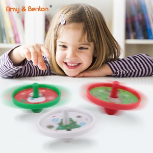 La fiesta de Navidad del OEM favorece los mini juguetes plásticos de la peonza de los juguetes