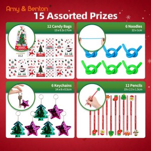 15 lloje të favoreve për festën e Krishtlindjeve 120 copë Favoritete për festën Asortiment Playsets Çmime për fëmijë Shpërblime në klasë