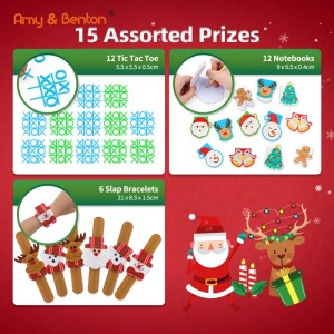 15 tipus de regals de festa de Nadal 120 peces de regals de festa Assortiment de jocs Premis per a nens Recompenses a l'aula