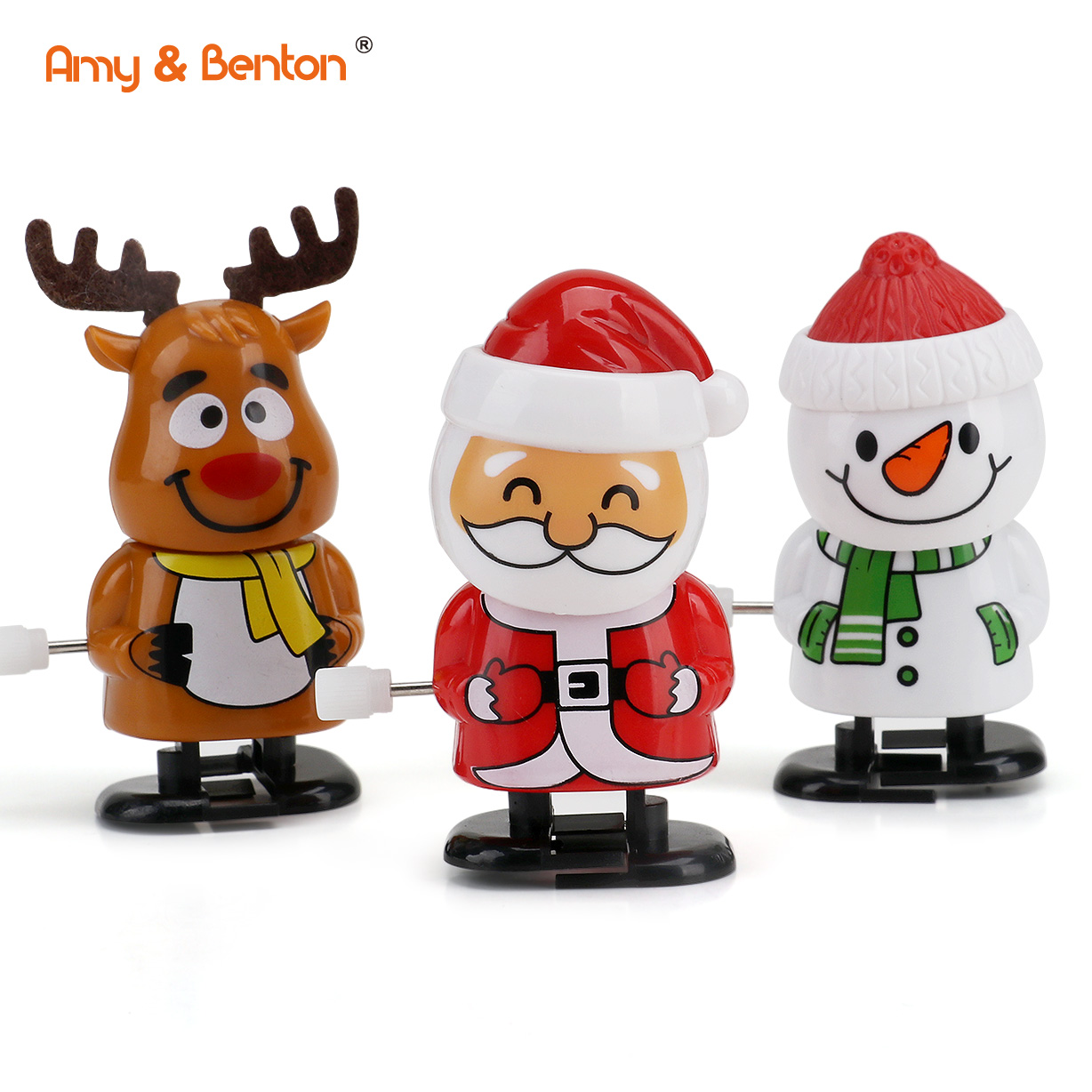 Christmas Stocking Stuffers Wind Up Toys Shaking head Clockwork Snowman Reindeer Santa Claus Children Party Favors Toys