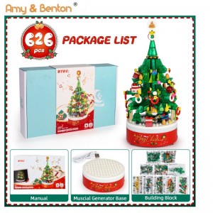 626 kom DIY božićno drvce građevni blokovi muzička kutija edukativni setovi igračaka za učenje za dječake i djevojčice